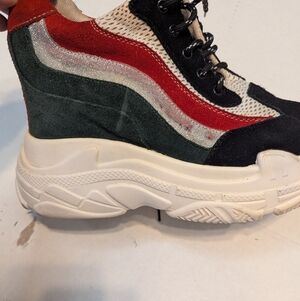 Anthony Wang Chunky Platform Sneakers Multicolor Lace Up Size 8.5